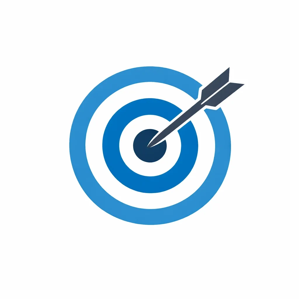 Arrow hitting a blue target, symbolising focused AI work agents for administrative tasks